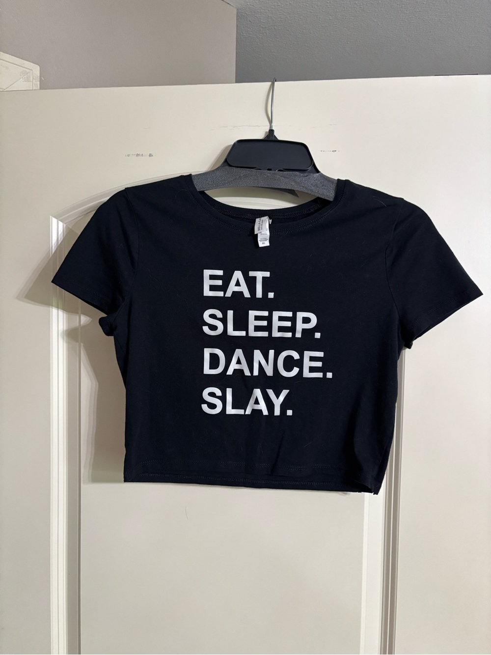 Eat. Sleep. Dance. Bella Canvas Black Graphic Crop Tee
